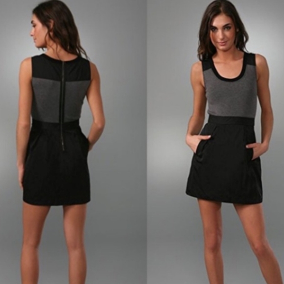 THEORY Dristi Sleeveless Wool Colorblock Dress - Picture 1 of 7